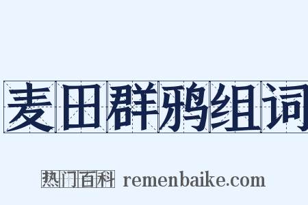 麦田群鸦组词是什么意思的图片